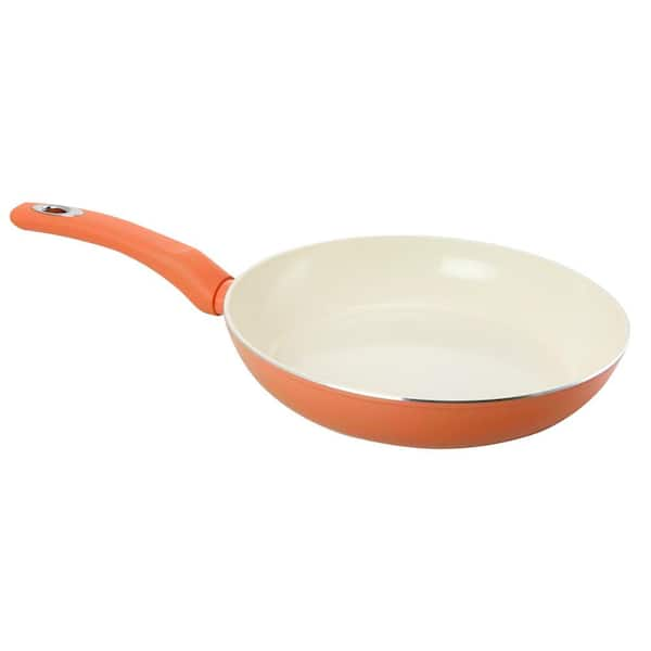 Gibson Home Plaza Cafe 11 in. Aluminum Nonstick Frying Pan in Coral