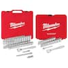 Milwaukee 3/8 in. and 1/4 in. Drive SAE/Metric Ratchet/Socket Mechanics Tool Set (81-Piece) 48-22-9008-48-22-9044