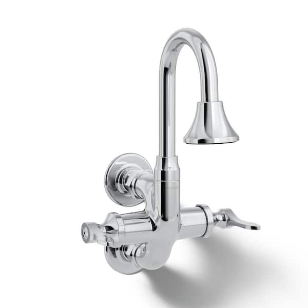 Triton Bowe Cannock 1.2 GPM 2-Handle Wall Mount Bathroom Faucet, Drain Not Included in Polished Chrome