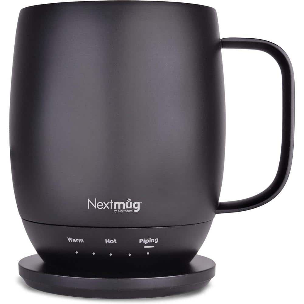 14 oz. Black Stainless Steel Ceramic Self Heating Mug Latte Cups