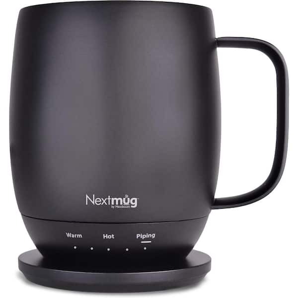 Unbranded 14 oz. Black Stainless Steel Ceramic Self Heating Mug Latte Cups