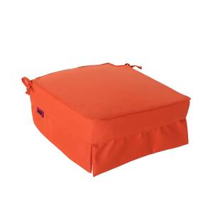 Old Orchard 16 in. x 3.15 in. Outdoor Fabric Classic Skirted Chair Cushion in Coral