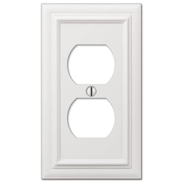 AMERELLE Continental White 1-Gang Duplex Outlet Metal Wall Plate (4-Pack)