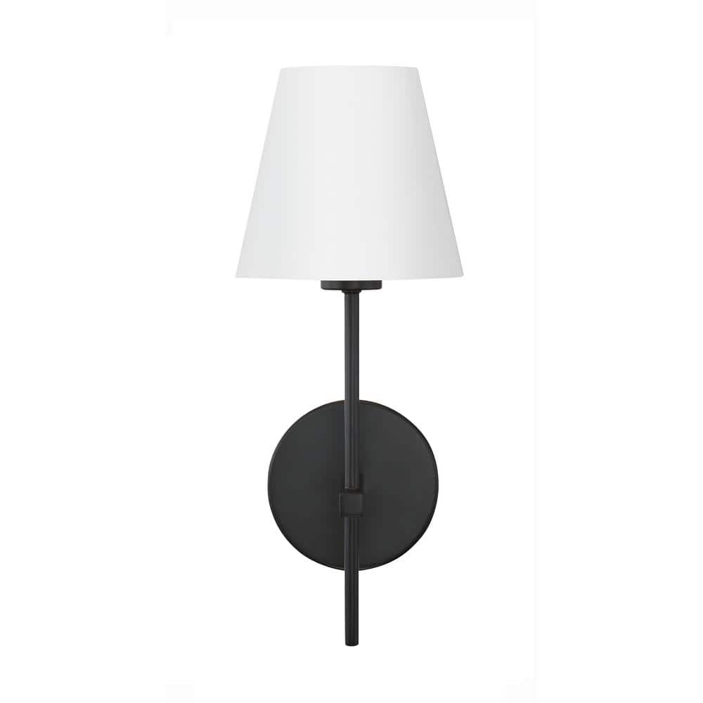 Xavier Matte Black Steel Cylinder Dimmable Wall Sconce