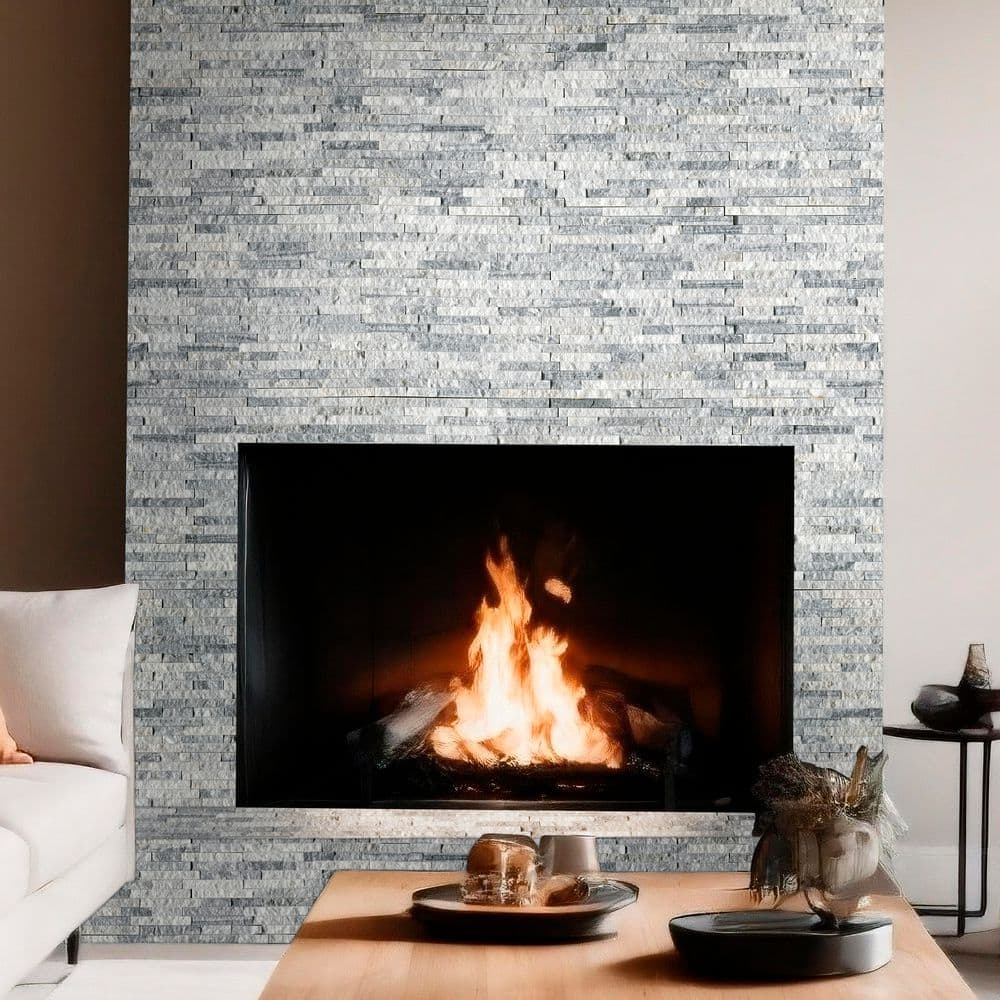 Alaska Gray Marble Splitface Mosaic Wall Tile