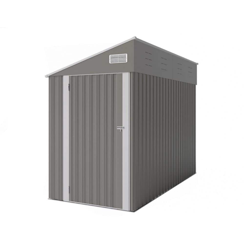 4 ft. W x 8 ft. D Metal Outdoor Storage Shed, Single Hinge Door With ventil