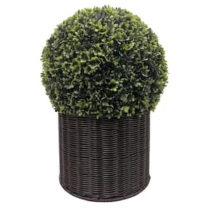 1 .7 ft. Artificial Boxwood Topiary Ball with Container Mini Fake Plant Greenery Arrangement for Home Decor