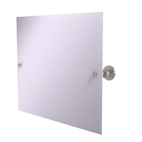 Allied Brass 26 in. x 21 in. Astor Place Frameless Landscape Rectangular Tilt Mirror with Beveled Edge in Satin Nickel