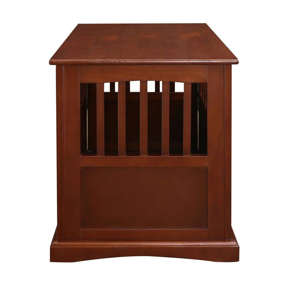 Walnut Solid Wood Pet Crate End Table