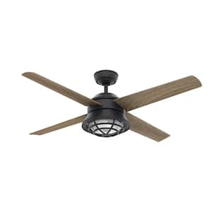 Seafarer 54 in. Integrated LED Indoor/Outdoor Natural Iron Ceiling Fan with Light and Remote Control