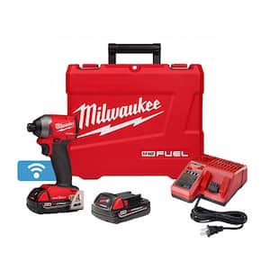 M18 FUEL ONE-KEY 18-Volt Lithium-Ion Brushless Cordless 1/4 in. Hex Impact Driver Kit W/ (2) 2.0Ah Batteries, Hard Case