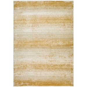 Rojin Oatmeal/Mustard Striped 9 ft. x 13 ft. Indoor Area Rug