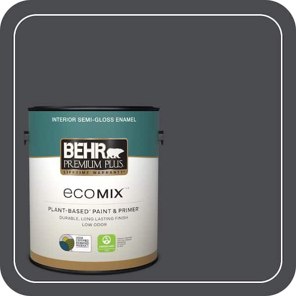 1 gal. #N500-7 Night Club Semi-Gloss Enamel EcoMix Plant-Based Interior Paint & Primer