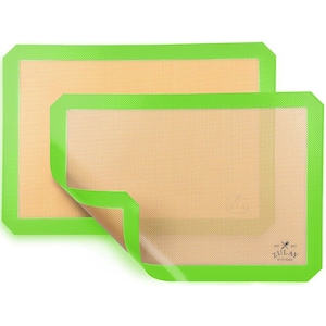 (2 Pack) Silicone Baking Mat Sheet Set - Light Green