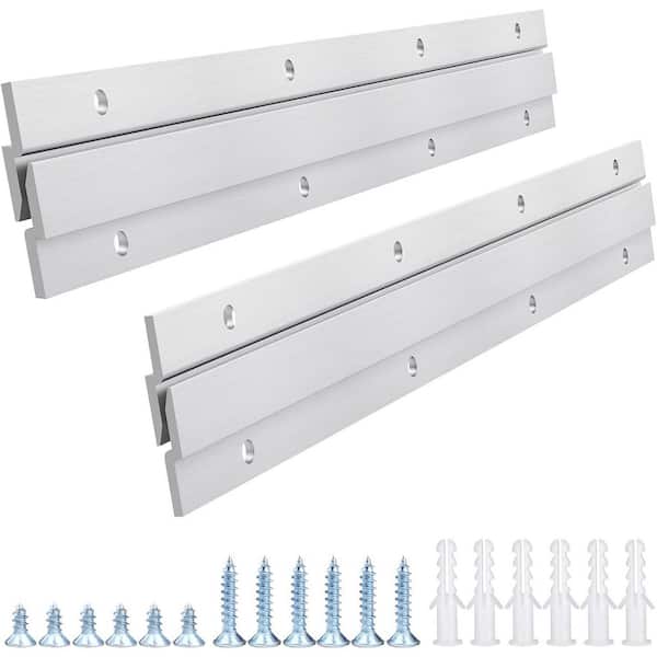 White Aluminum Z Hanger Interlocking Wall Mounting Bracket Hardware Kit for Hanging Paintings Mirrors 2-Pack Silver
