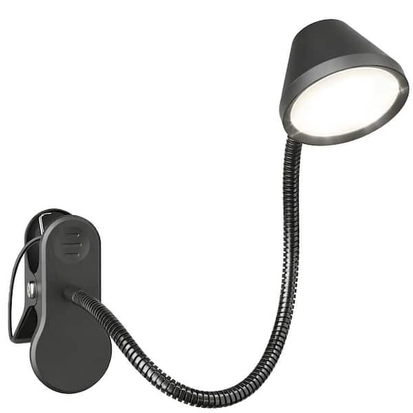 17.3 in. Gooseneck Black Dimmable Reading Desk Lamp, 5 Color Temperatures, Lepower Eye-caring Standard, No Blue Light