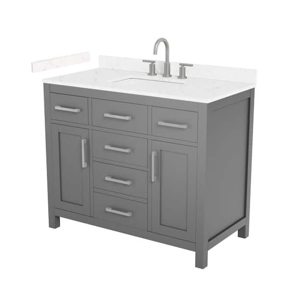 Beckett 42 in. Single Freestanding Dark Gray Bath Vanity with Carrara Cultured Marble Top