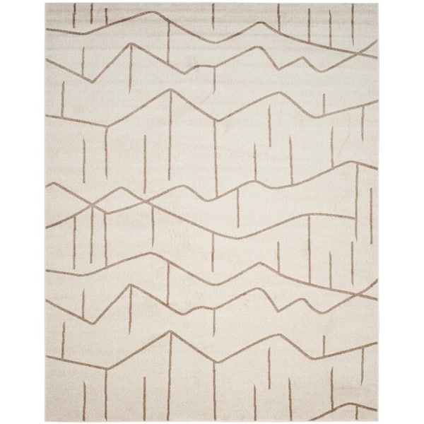 SAFAVIEH Amherst Ivory/Gray 9 ft. x 12 ft. Geometric Abstract Area Rug