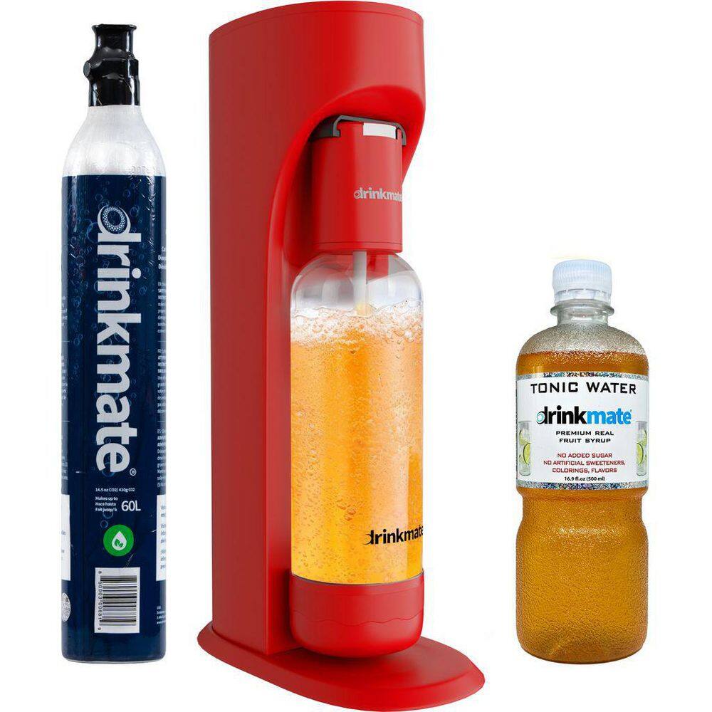 Royal Red Sparkling Water and Soda Maker Machine Starter Kit with 1-60L CO2 Cylinder and Tonic Water Syrup price history on PriceWatchPro