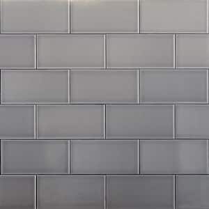 Magnitude Gray 4 in. x 8 in. x 7.5mm Polished Ceramic Subway Wall Tile (68 pieces / 14.63 sq. ft. / box)