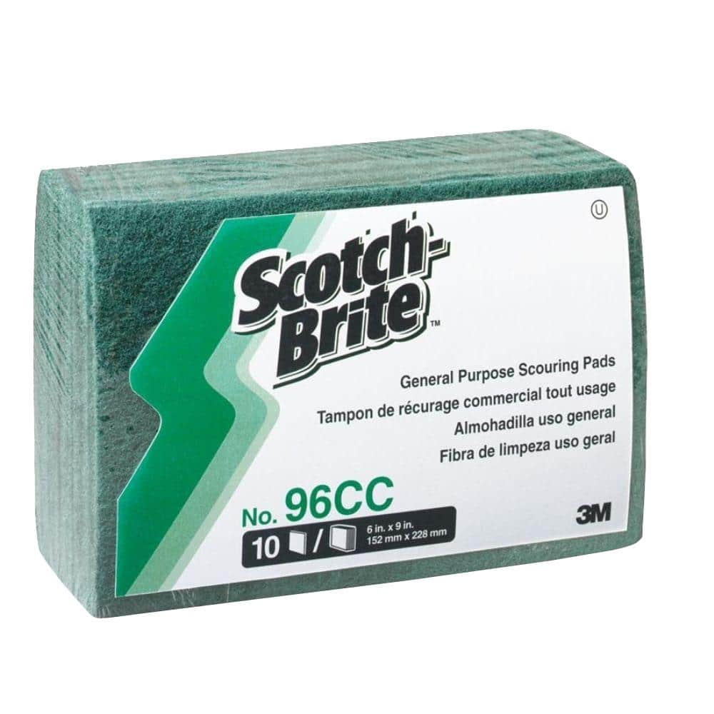 Green Microfiber General-Purpose Scouring Pads, Pack of 10