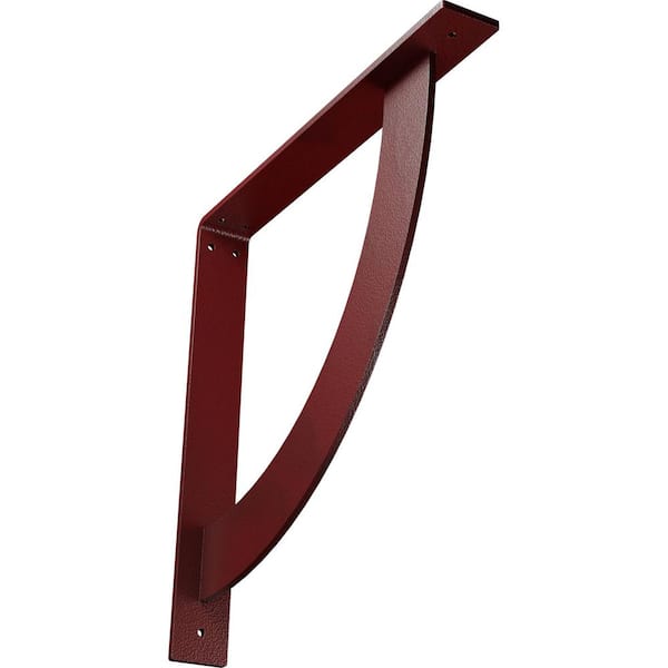 Ekena Millwork 2 in. x 16 in. x 16 in. Steel Hammered Bright Red Bulwark Bracket