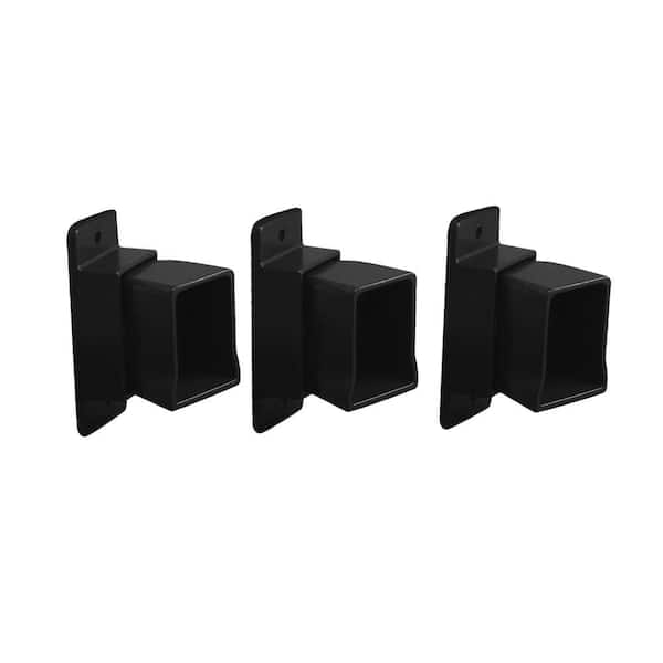 Veranda 3/4 in. x 2 in. x 2 in. Heavy-Duty Black Aluminum Angle Fence Bracket Kit (3-Pack)