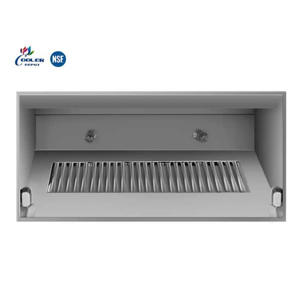8 ft. W Ducted Commercial Kitchen Range Hood in Stainless Steel