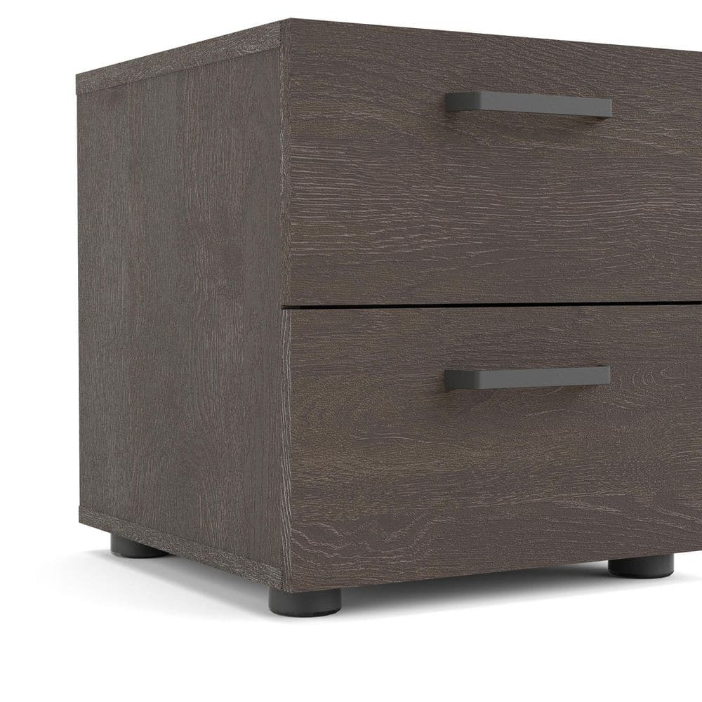 Dallas Dark Chocolate 2 Drawer Nightstand with Streamlined Hardware
