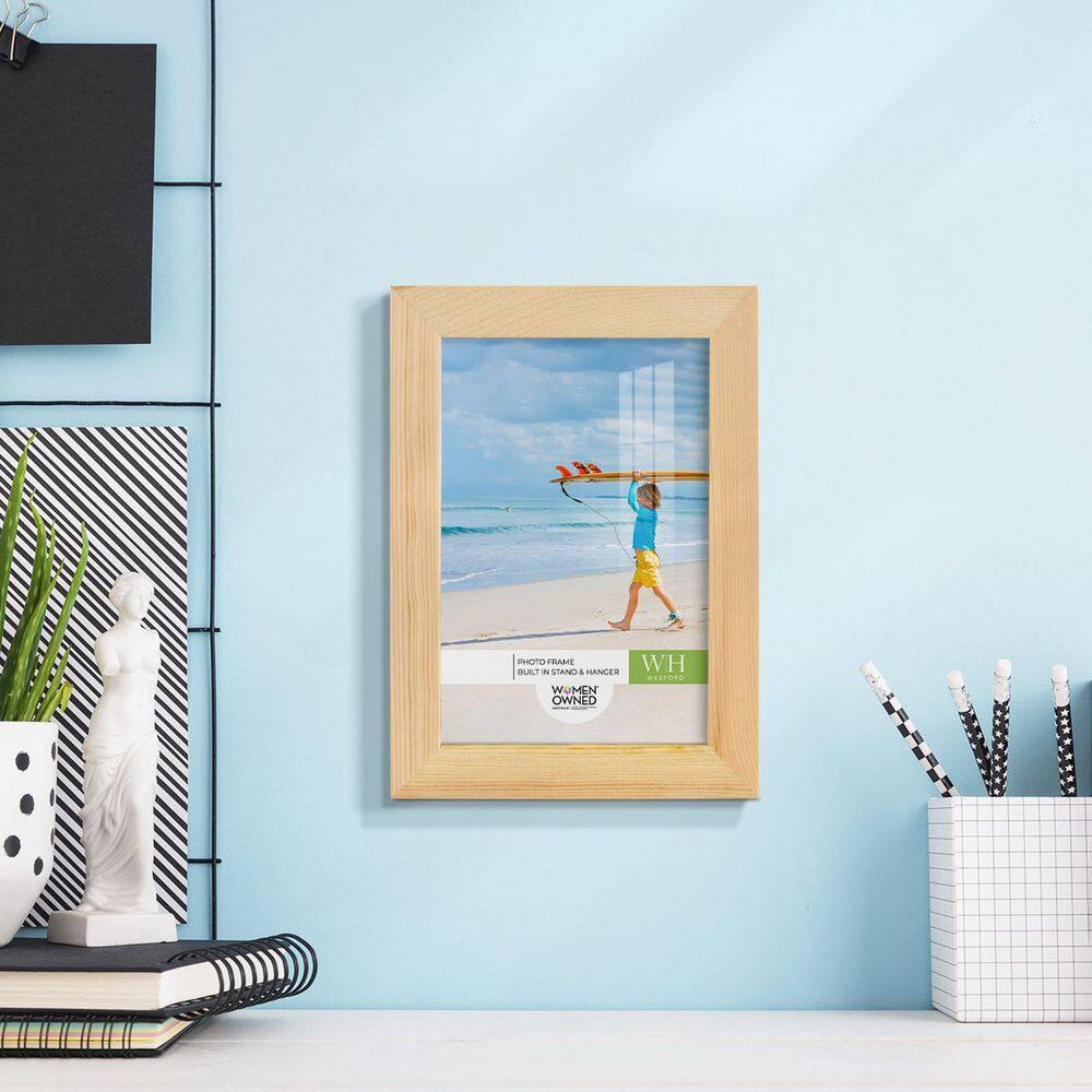 Natural Wood 5x7 Matte Finish Tabletop and Wall Photo Frame