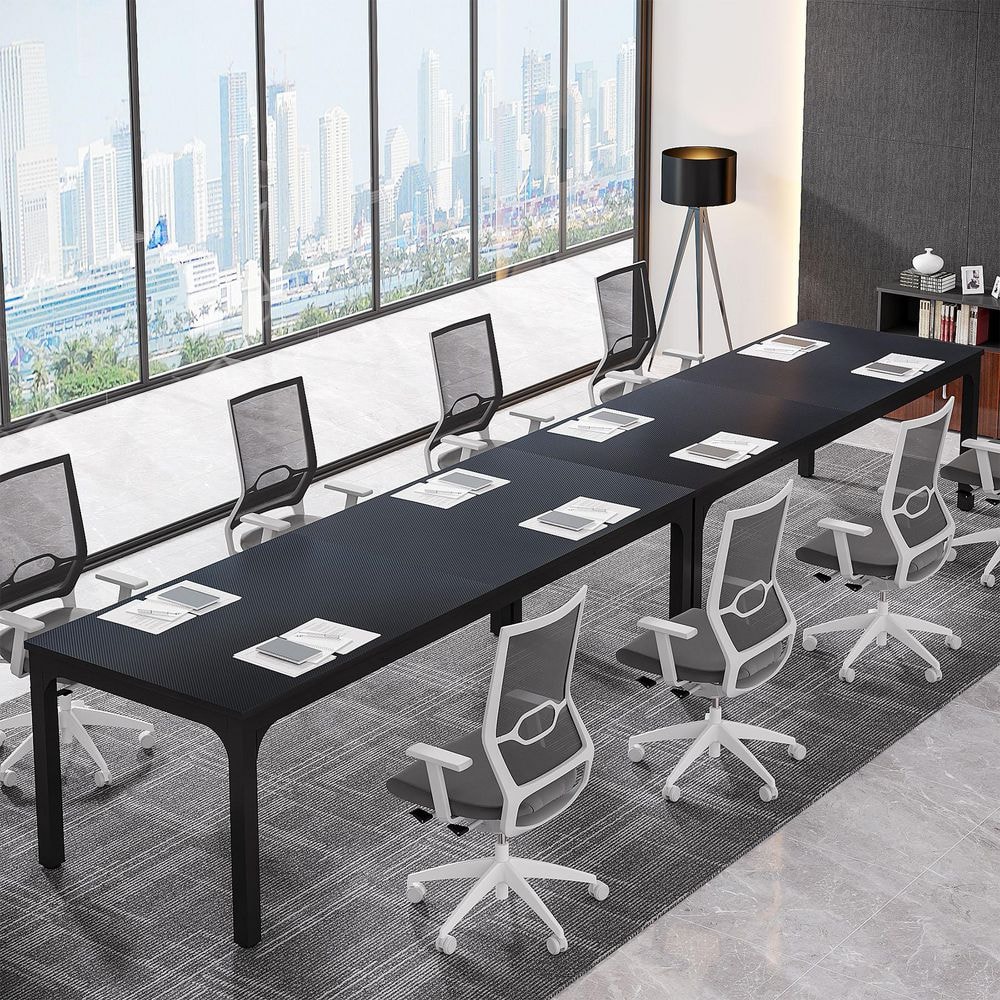 Moroni 78.7 in. Black Wood Computer Desk, Rectangular Conference Table Seminar Table for 6-8 People, 2-Pieces price history on PriceWatchPro