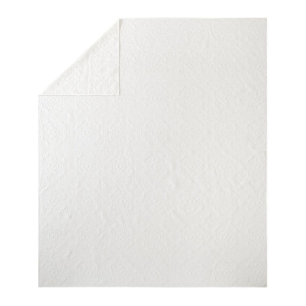 White Full/Queen Microfiber Reversible Bedspread Set