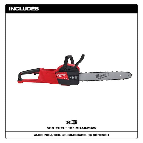 M18 FUEL 16 in. 18V Lithium-Ion Brushless Battery Chainsaw (Tool-Only)(3-Tool)