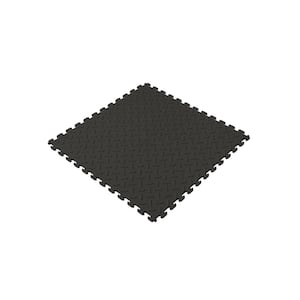 18.4 in. x 18.4 in. Black PVC Garage Flooring Tile (6-Pack)