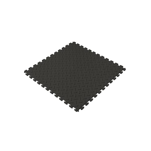 Husky 18.4 in. x 18.4 in. Black PVC Garage Flooring Tile (6-Pack)