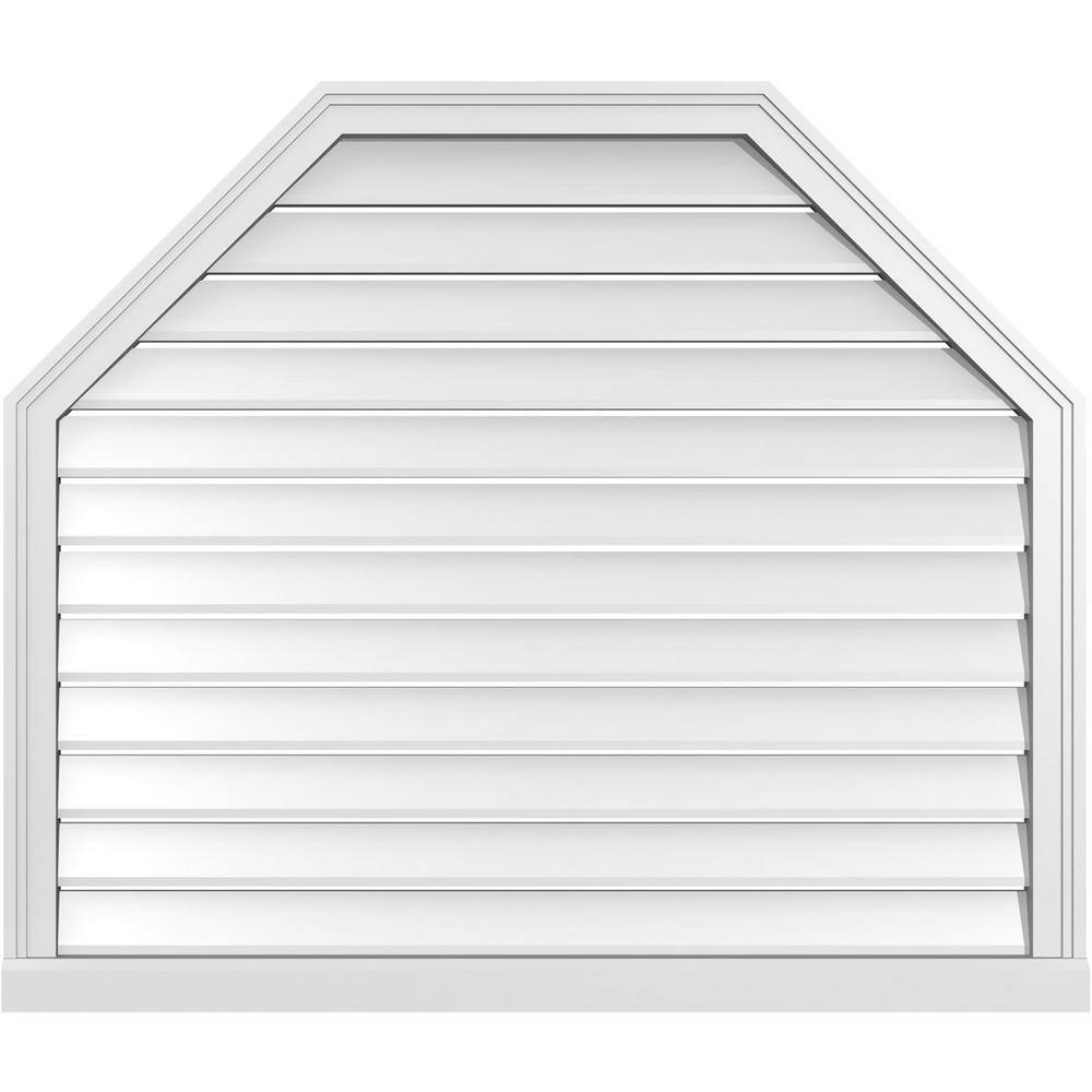 42 in. x 36 in. Octagonal Top Surface Mount PVC Gable Vent: Functional with Brickmould Sill Frame price history on PriceWatchPro