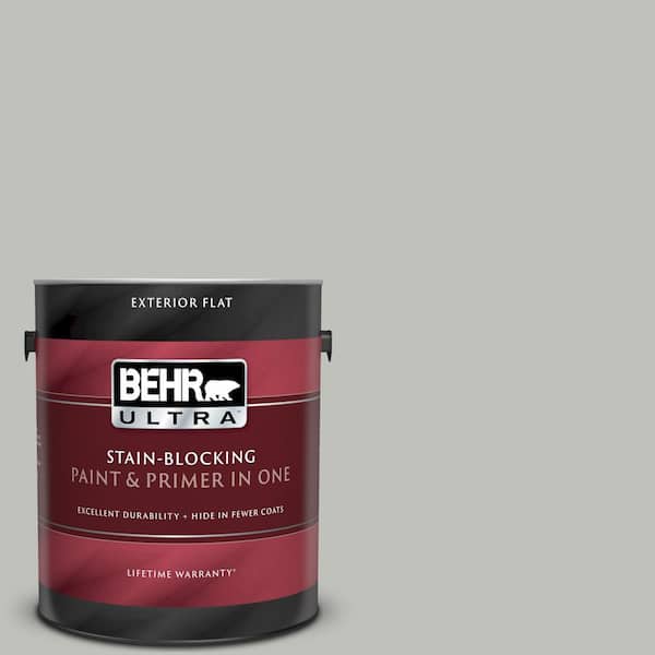 BEHR ULTRA 1 gal. #UL210-8 Silver Sage Flat Exterior Paint and Primer in One