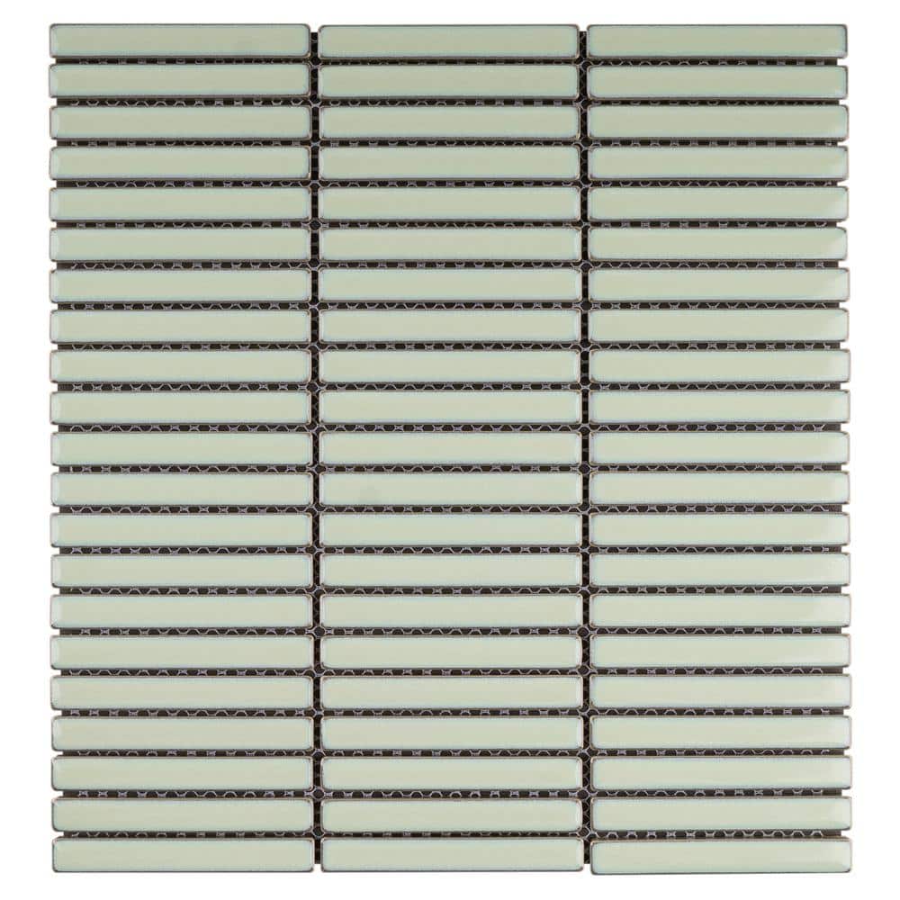 Reactive Jade Glossy Porcelain Mosaic Tile for Walls and Floors