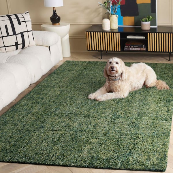 SAFAVIEH Gabbeh 8 ft. x 10 ft. Green Solid Area Rug GAB101Y-8