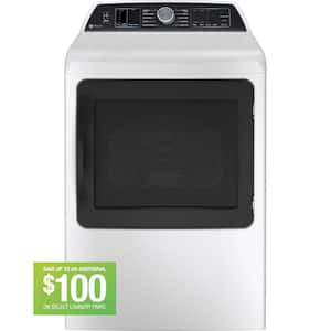 Profile 7.4 cu. ft. Smart Electric Dryer in White with Steam, Sanitize Cycle, and Sensor Dry, ENERGY STAR