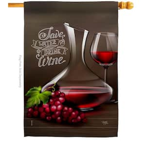 2.3 ft. x 3.3 ft. Wine Time House Flag 2-Sided Beverages Decorative Vertical Flags