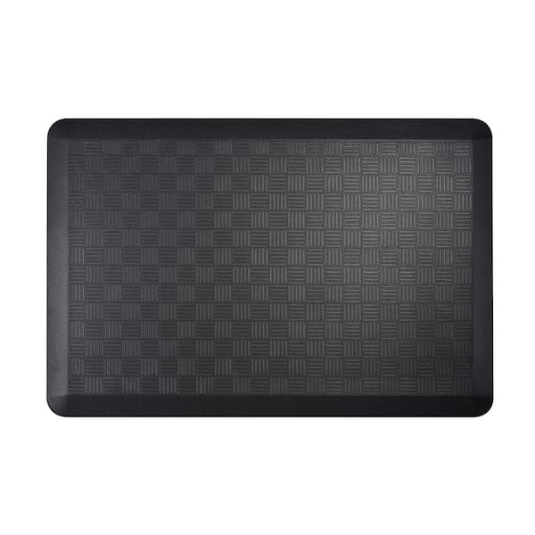 Aspen Creative Corporation Black Basket Weave Pattern 24 in. x 36 in. Anti-Fatigue Comfort Floor Mat (2-Pack)