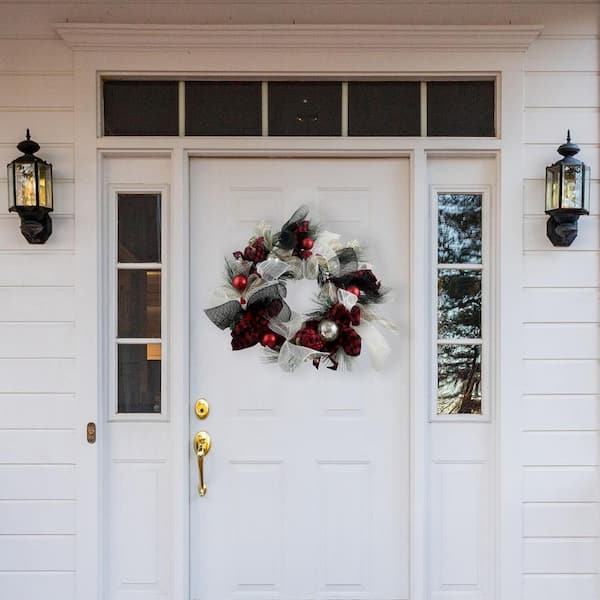 Christmas Decoration Wreath , Front Door Decor, Buffalo Plaid