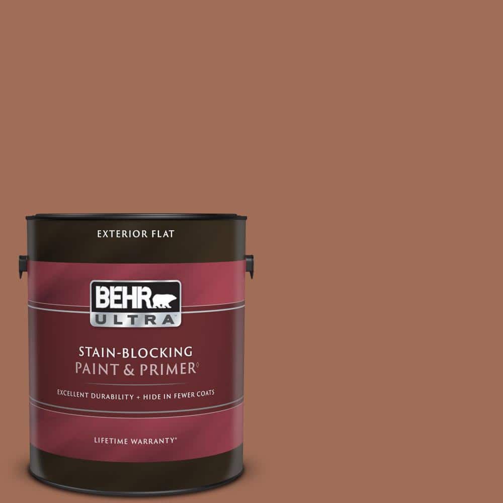 BEHR ULTRA 1 gal. 230F6 Earth Tone Flat Exterior Paint & Primer