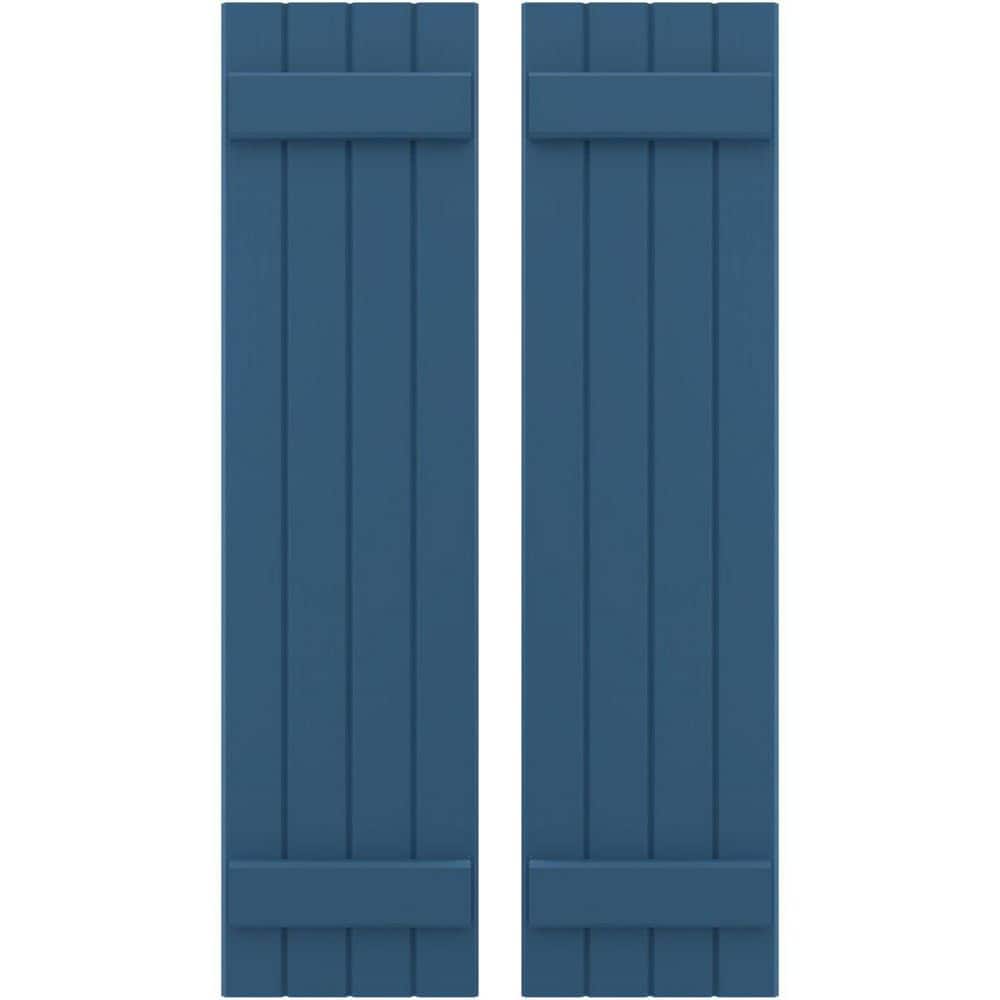 14-in W x 50-in H Americraft 4 Board Exterior Real Wood Joined Board and Batten Shutters Sojourn Blue price history on PriceWatchPro