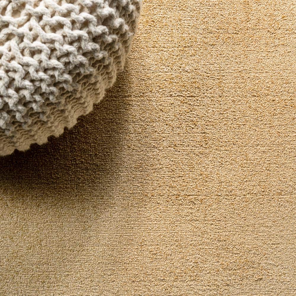 Mustard Oval Easy Care Synthetic Area Rug 3 ft. x 5 ft.