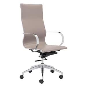 Glider Taupe Leatherette High Back Office Chair