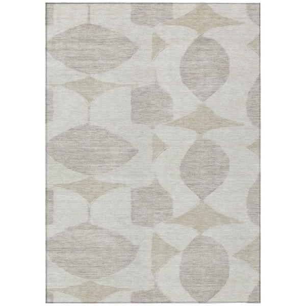 Chantille Machine Washable Indoor/Outdoor Abstract ACN3060 Ivory 5 ft. x 7 ft. 6 in. Area Rug