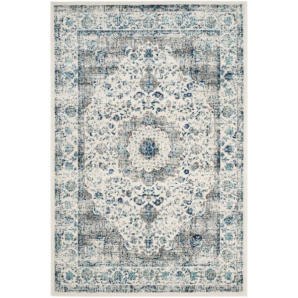 SAFAVIEH Evoke 5 ft. x 8 ft. Gray/Ivory Border Area Rug