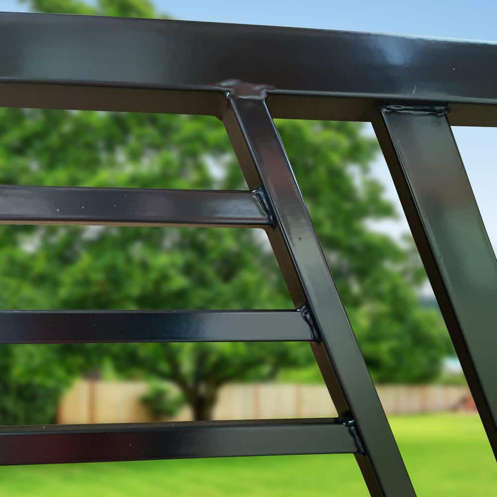 Sofia Modern Black Steel Dual Swing Driveway Gate 12 ft